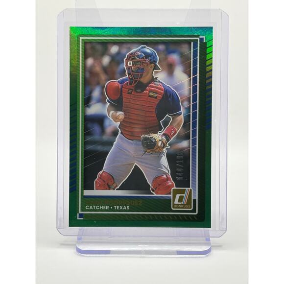 2025 Donruss Ivan Rodriguez Green Foil 44/199 SP Texas Rangers Pudge I-Rod - Picture 1 of 2